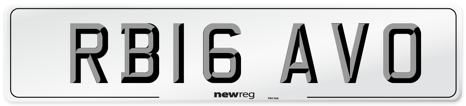 RB16 AVO Number Plate from New Reg